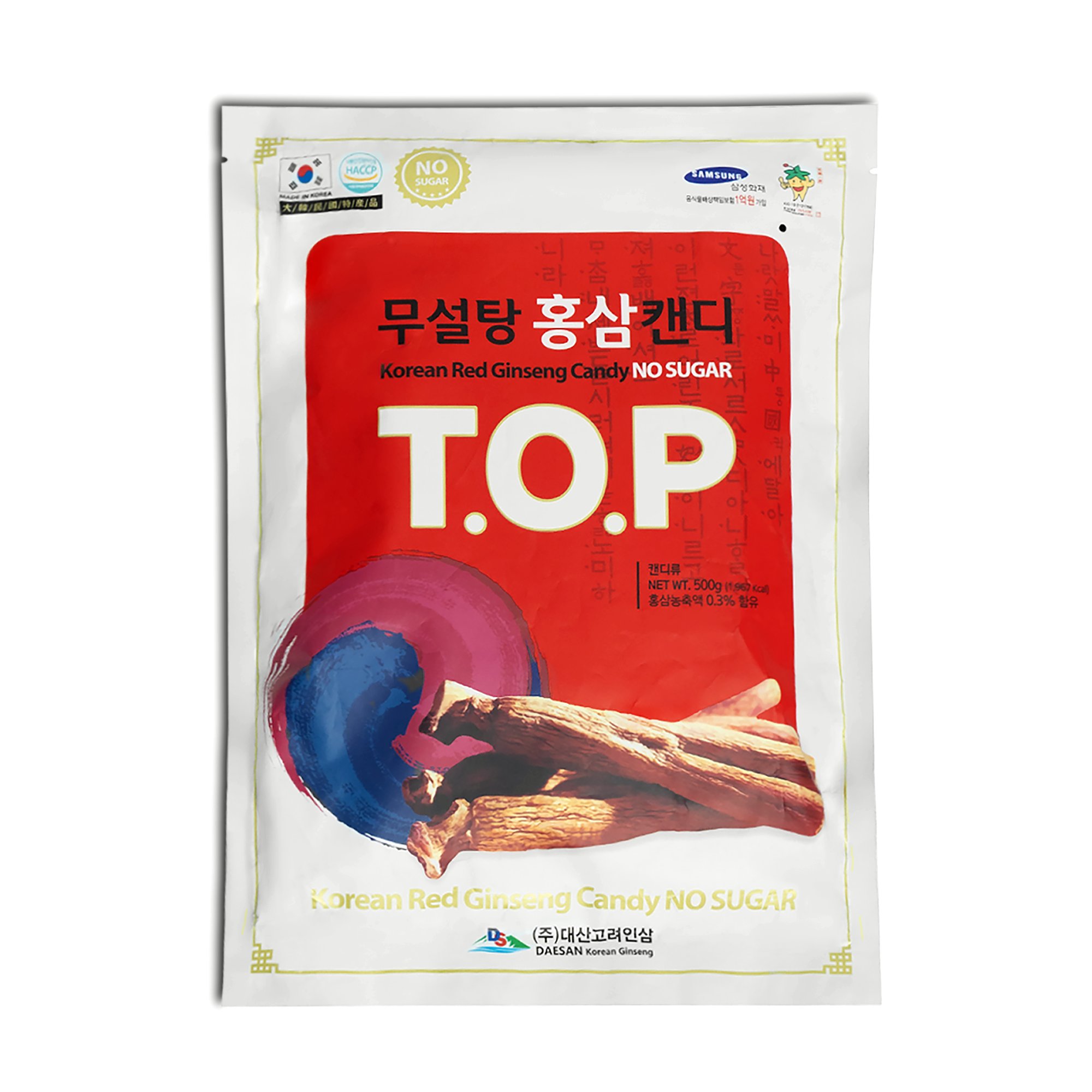 Kẹo hồng sâm T.O.P không đường Hàn Quốc 500g thượng hạng 2