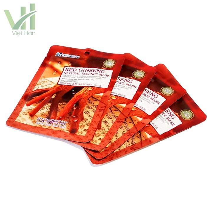 Mặt nạ hồng sâm 3D Foodaholic Hàn Quốc 10 miếng x 1 gói cung cấp Collagen 5