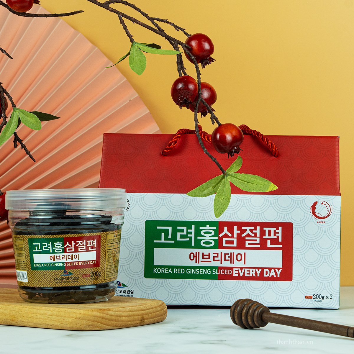 Mứt Sâm Tẩm Mật Ong Everyday Daesan – 2 hộp x 200g 3