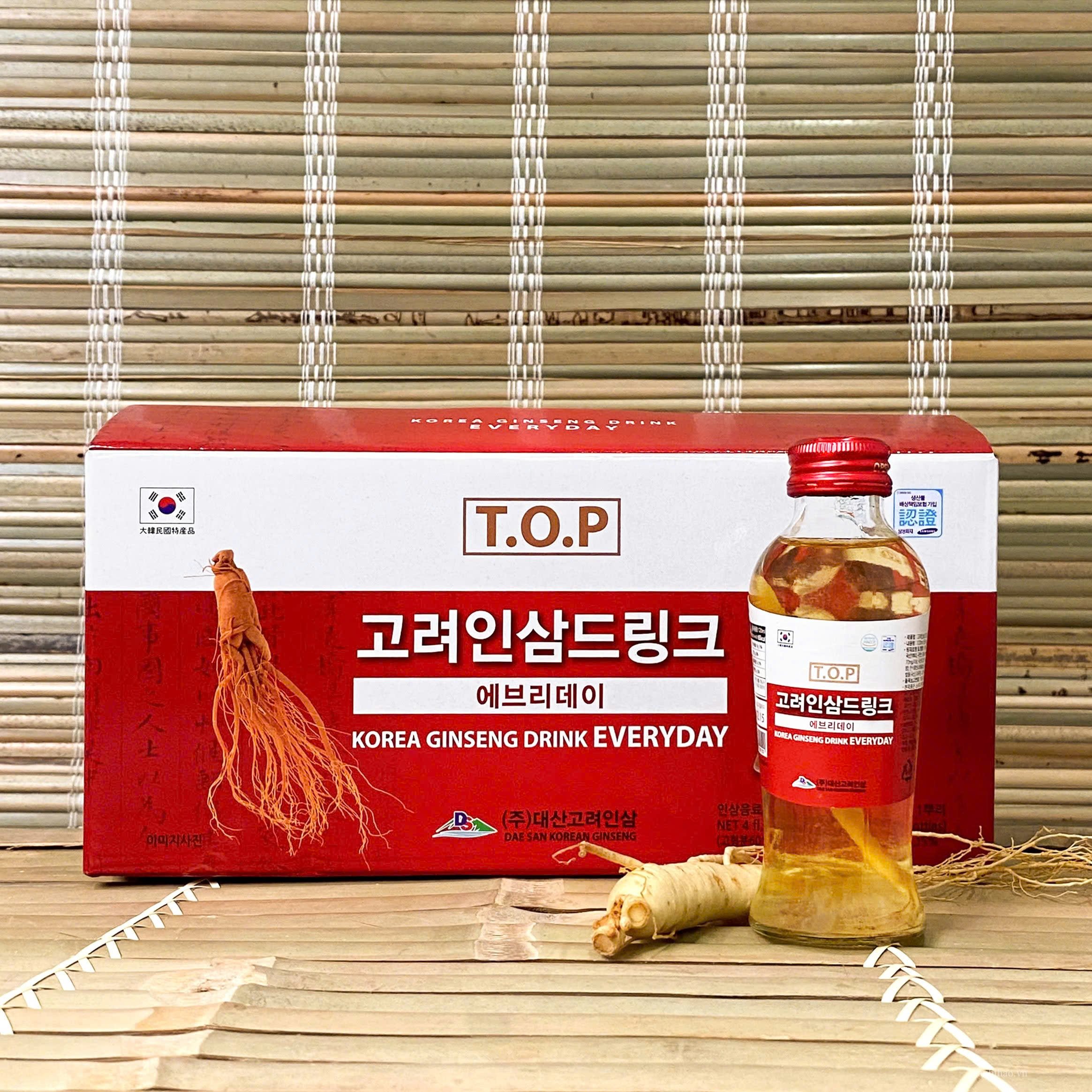 Nước Hồng Sâm T.O.P Daesan có củ Hàn Quốc 10 chai x 120ml 4