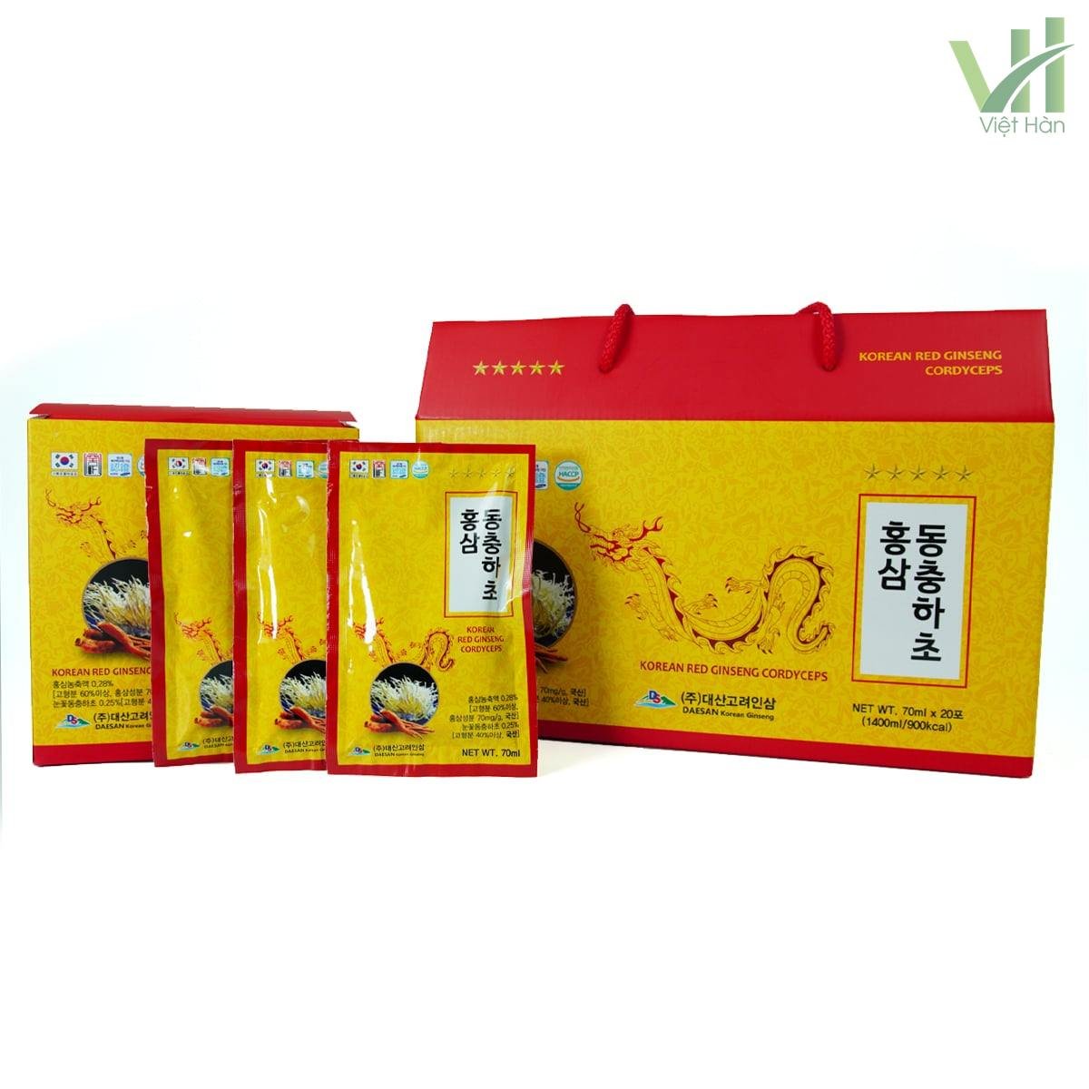 Nước Hồng Sâm Đông Trùng Hạ Thảo Daesan Hàn Quốc Hộp 70ml x 20 gói 5