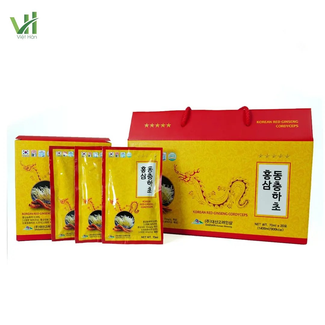 Nước Hồng Sâm Đông Trùng Hạ Thảo Daesan Hàn Quốc Hộp 70ml x 20 gói