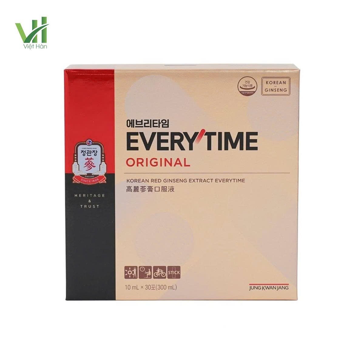 Nước Hồng Sâm KGC Everytime Original Hàn Quốc – Hộp 30 gói x 10ml