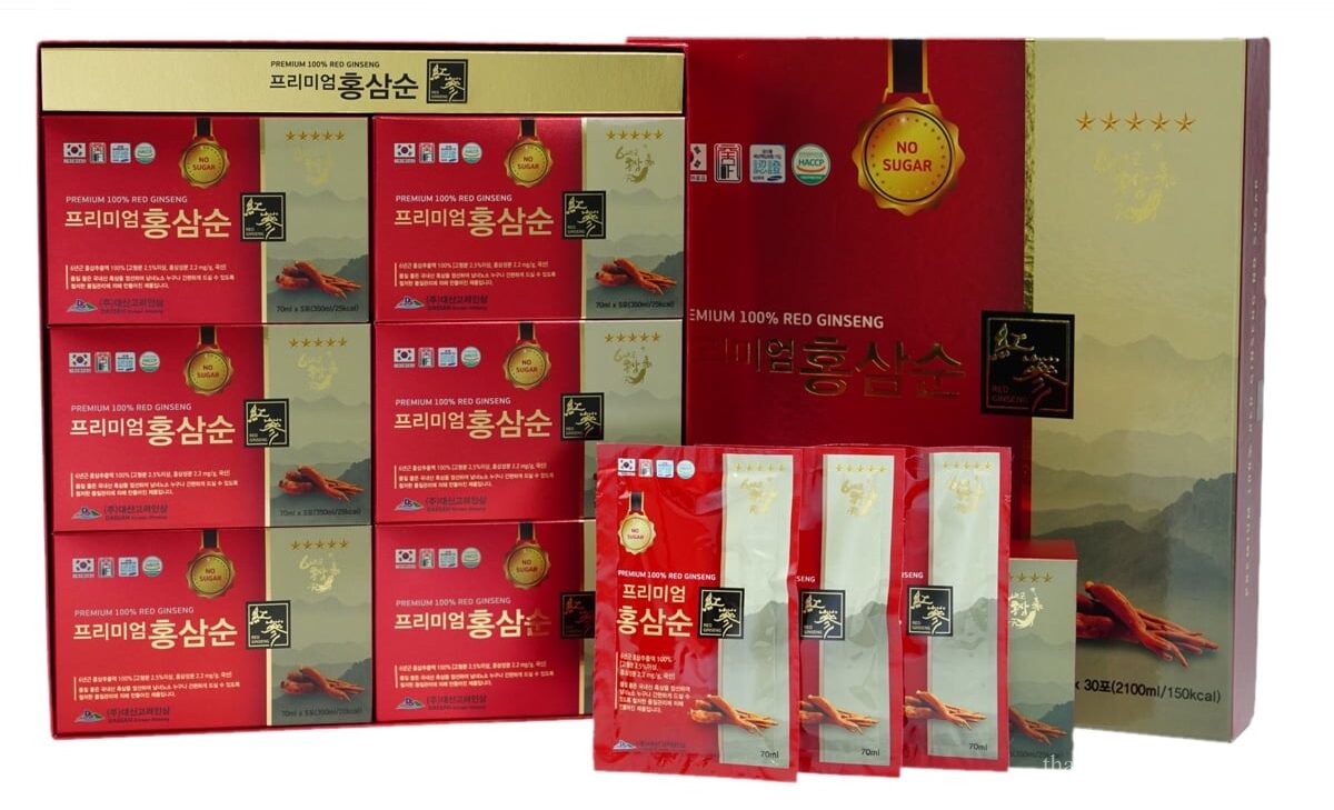 Nước Hồng Sâm Không Đường Daesan Hàn Quốc Hộp 70ml x 30 gói 12
