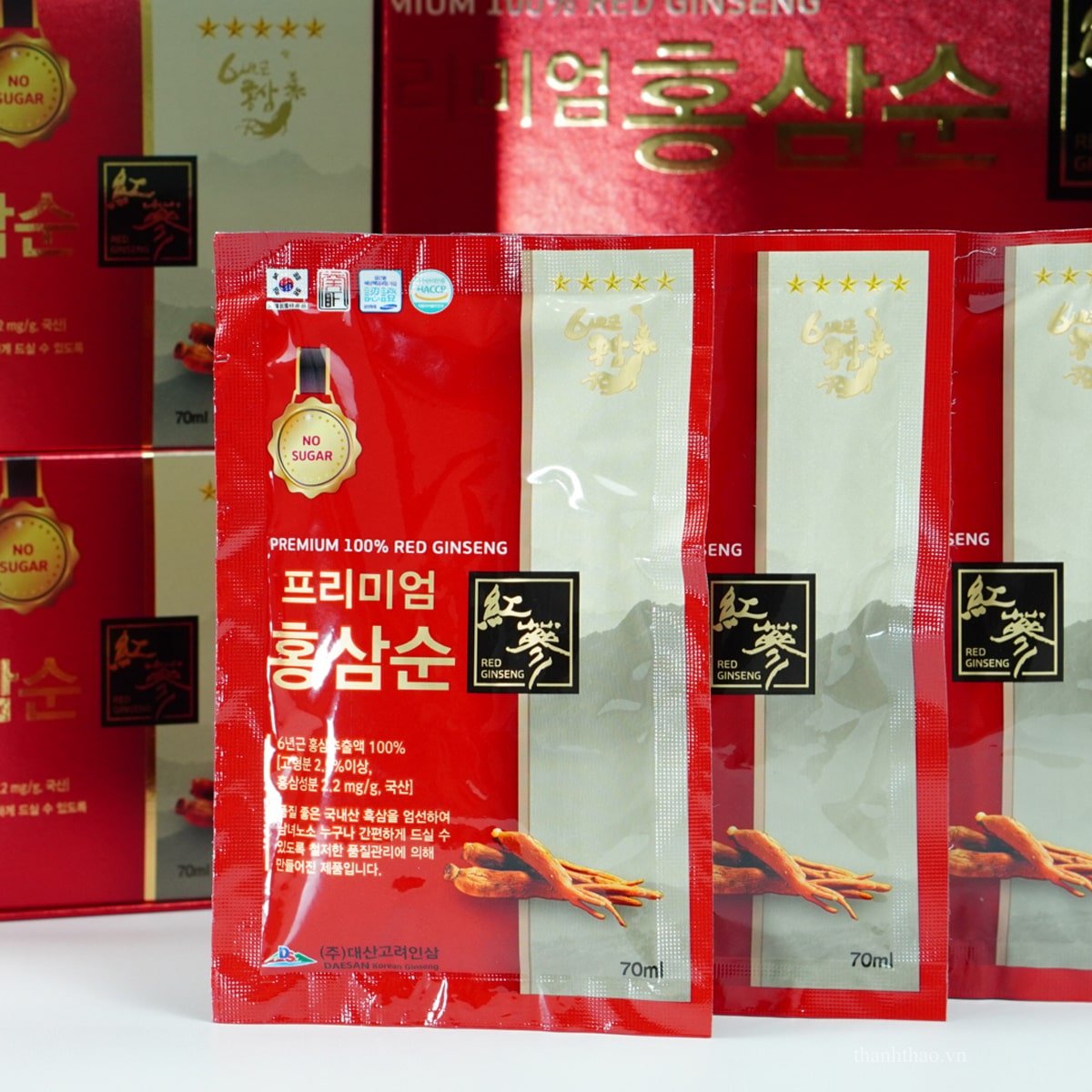 Nước Hồng Sâm Không Đường Daesan Hàn Quốc Hộp 70ml x 30 gói 10