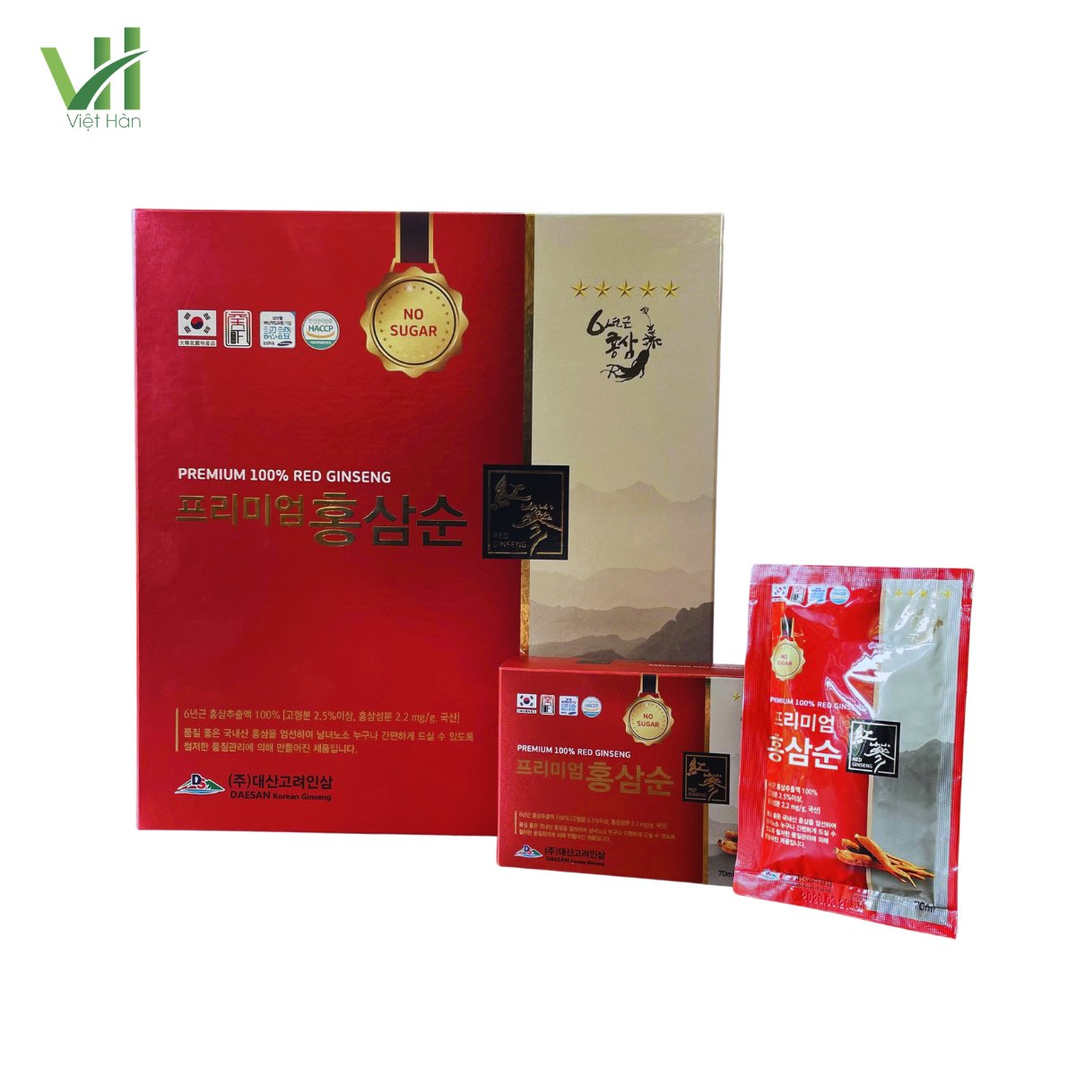Nước Hồng Sâm Không Đường Daesan Hàn Quốc Hộp 70ml x 30 gói 6