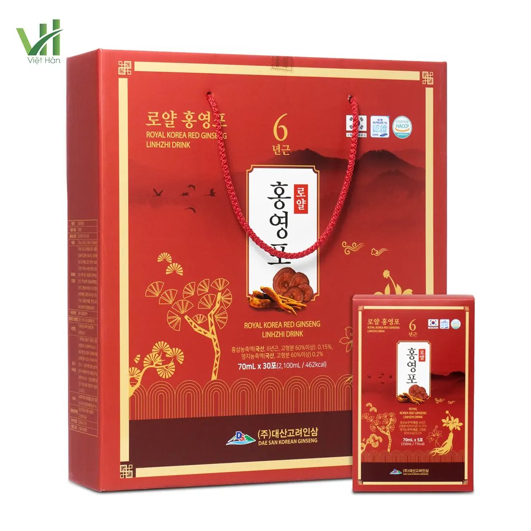 Nước Hồng Sâm Linh Chi Daesan Hàn Quốc 70ml x 30 gói