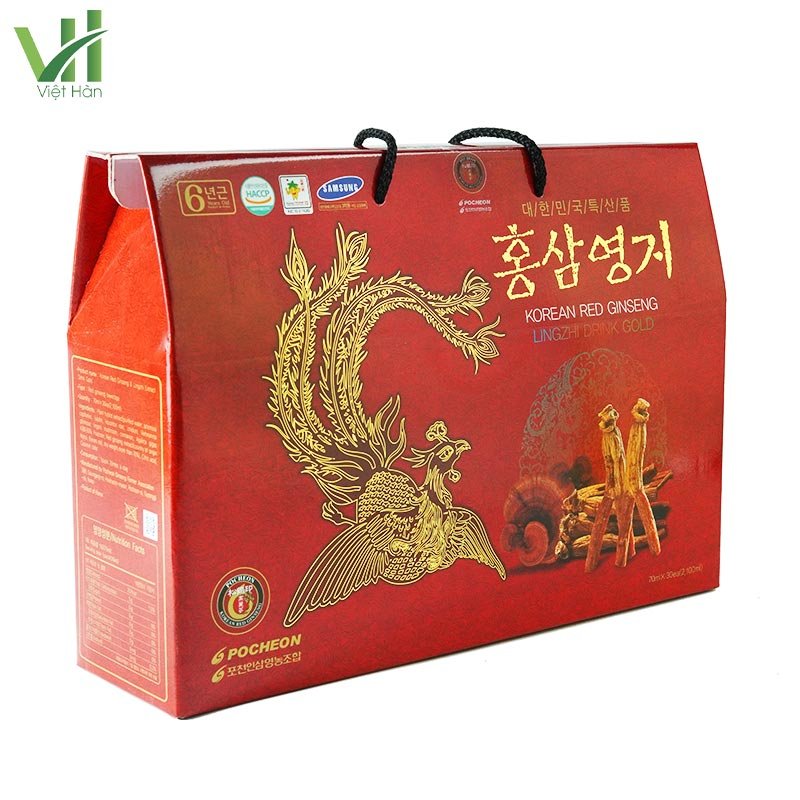 Nước Hồng Sâm Linh Chi Pocheon Hàn Quốc Hộp 70ml x 30 gói 4