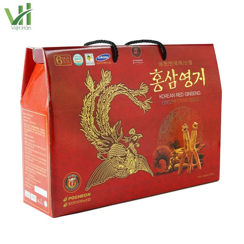 Nước Hồng Sâm Linh Chi Pocheon Hàn Quốc Hộp 70ml x 30 gói 3