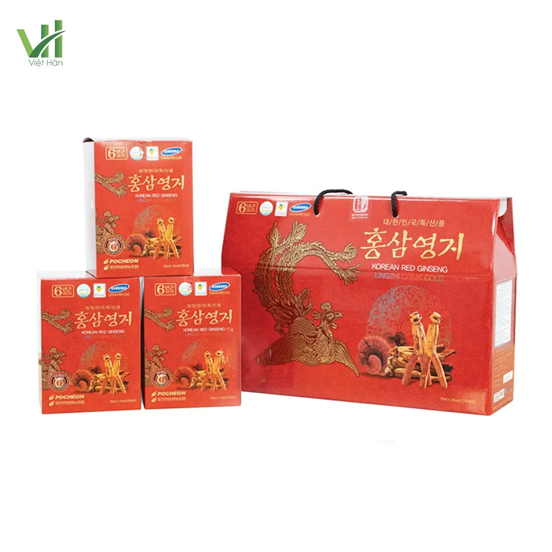 Nước Hồng Sâm Linh Chi Pocheon Hàn Quốc Hộp 70ml x 30 gói 5