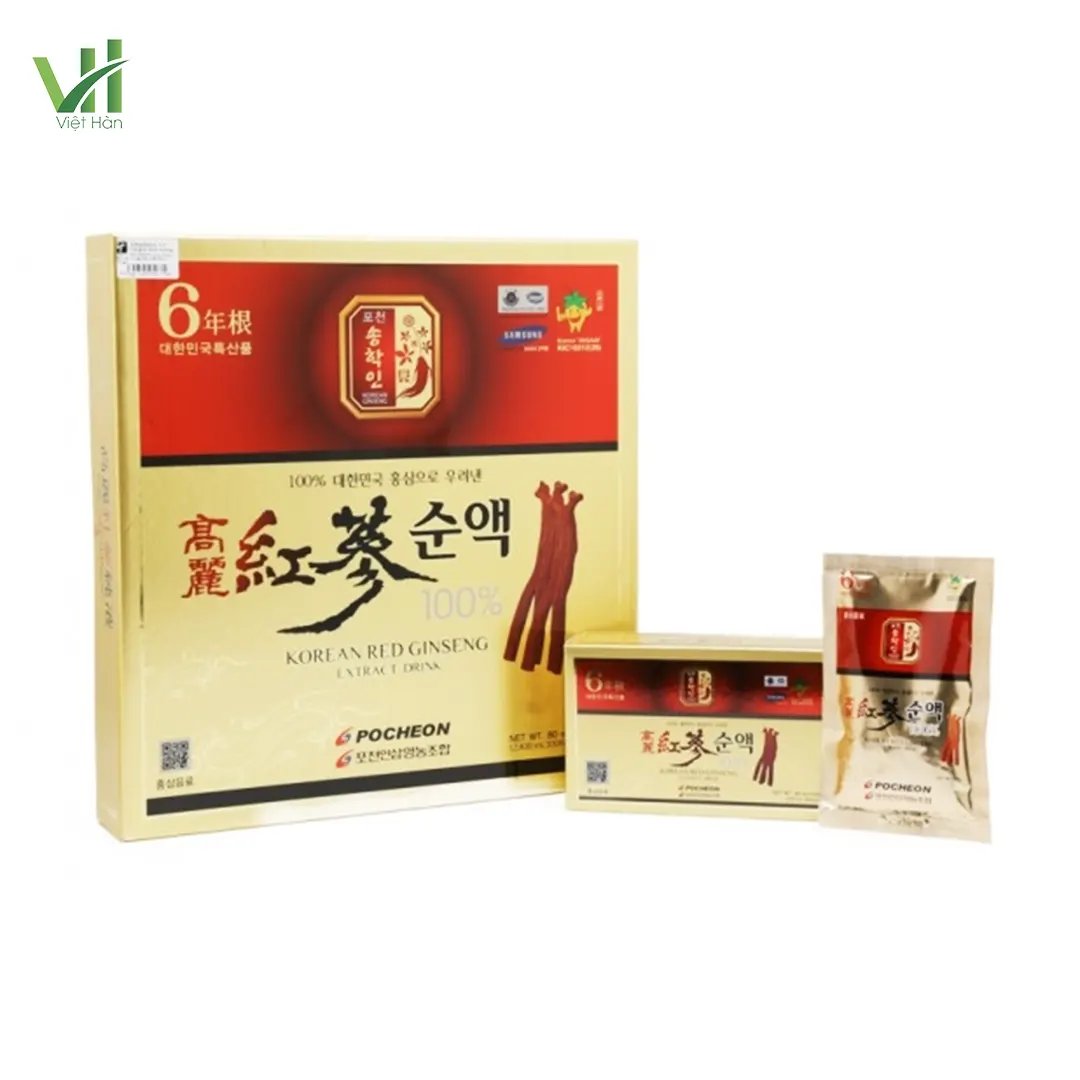 Nước Hồng Sâm Pocheon Hàn Quốc Hộp 30 gói x 80ml
