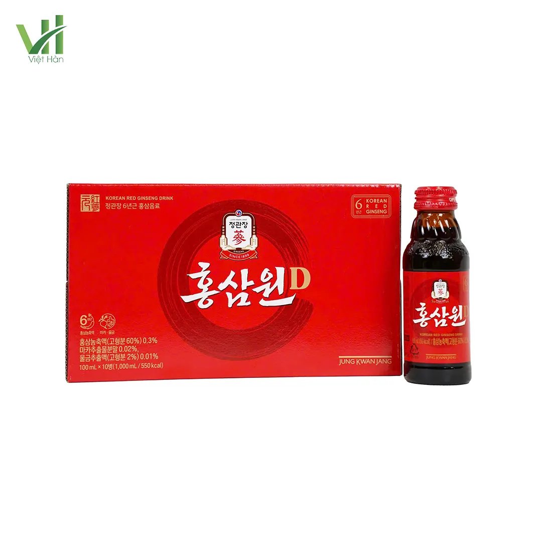 Nước Hồng Sâm Won Jung Kwan Jang Hàn Quốc Hộp 10 chai x 100ml