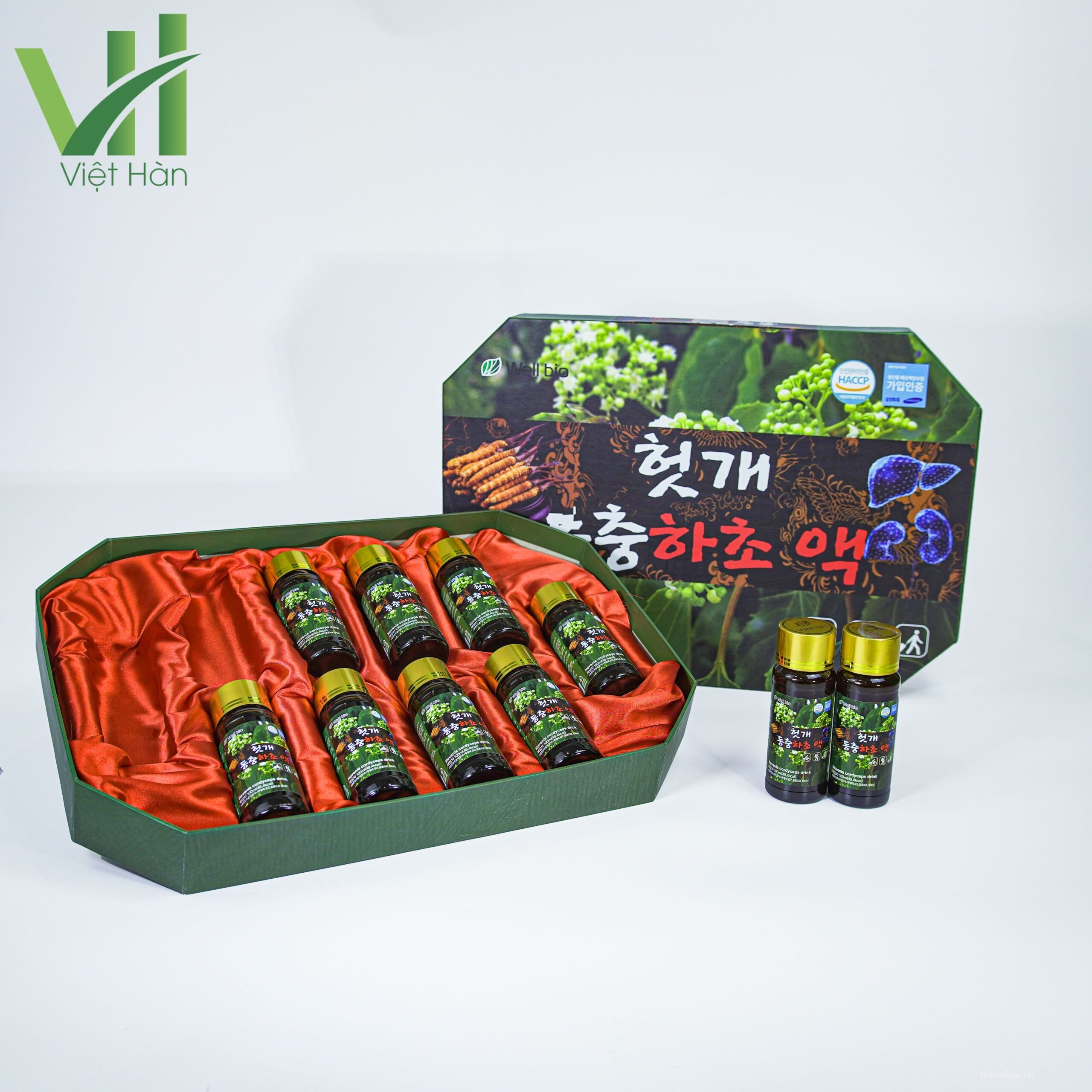 Nước Mát Gan Đông Trùng Hạ Thảo Well Bio hộp 10 chai x 100ml 6