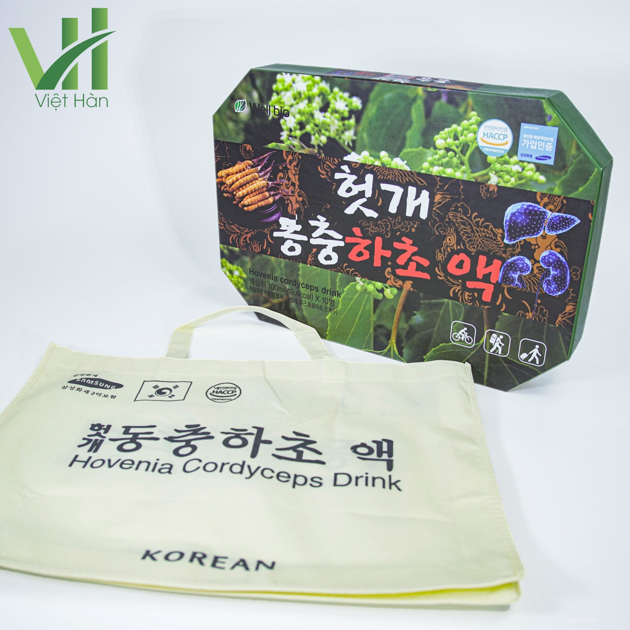 Nước Mát Gan Đông Trùng Hạ Thảo Well Bio hộp 10 chai x 100ml 3