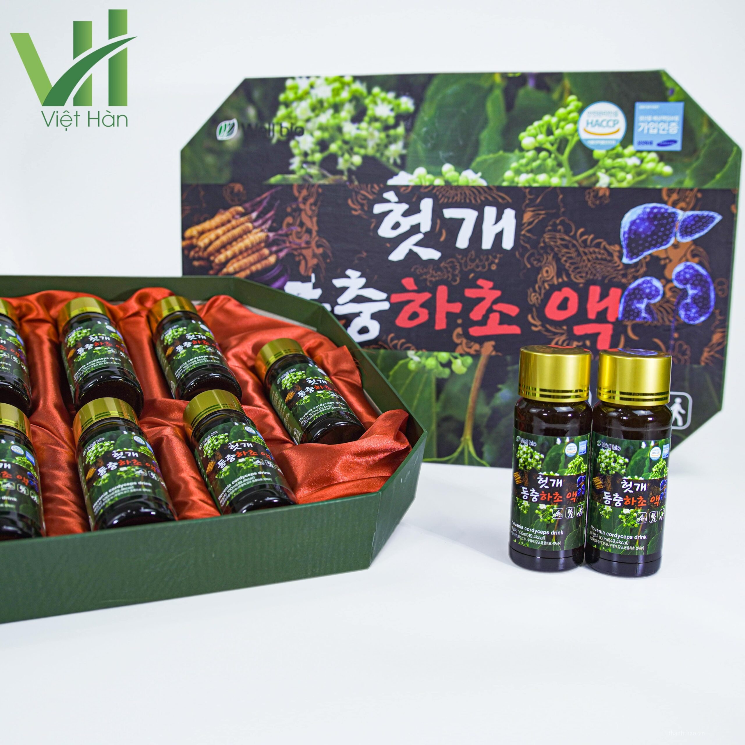 Nước Mát Gan Đông Trùng Hạ Thảo Well Bio hộp 10 chai x 100ml 8