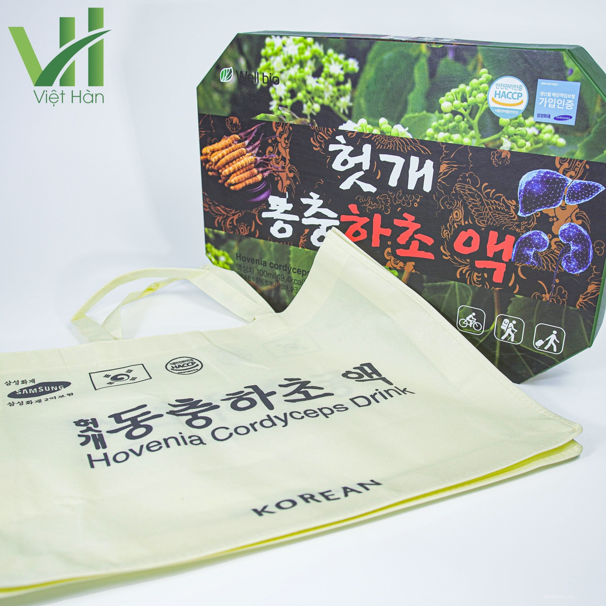 Nước Mát Gan Đông Trùng Hạ Thảo Well Bio hộp 10 chai x 100ml 2