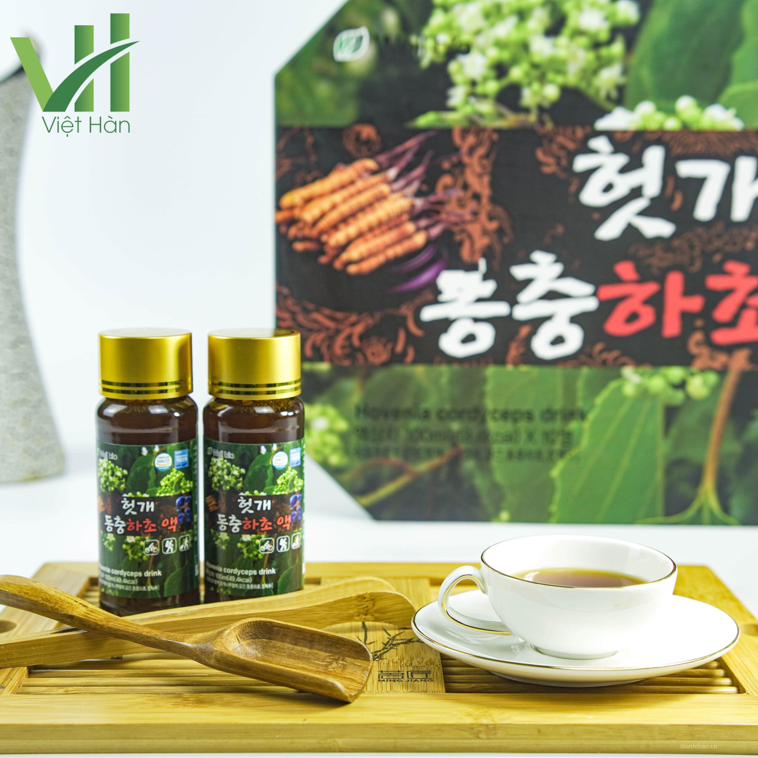 Nước Mát Gan Đông Trùng Hạ Thảo Well Bio hộp 10 chai x 100ml 9