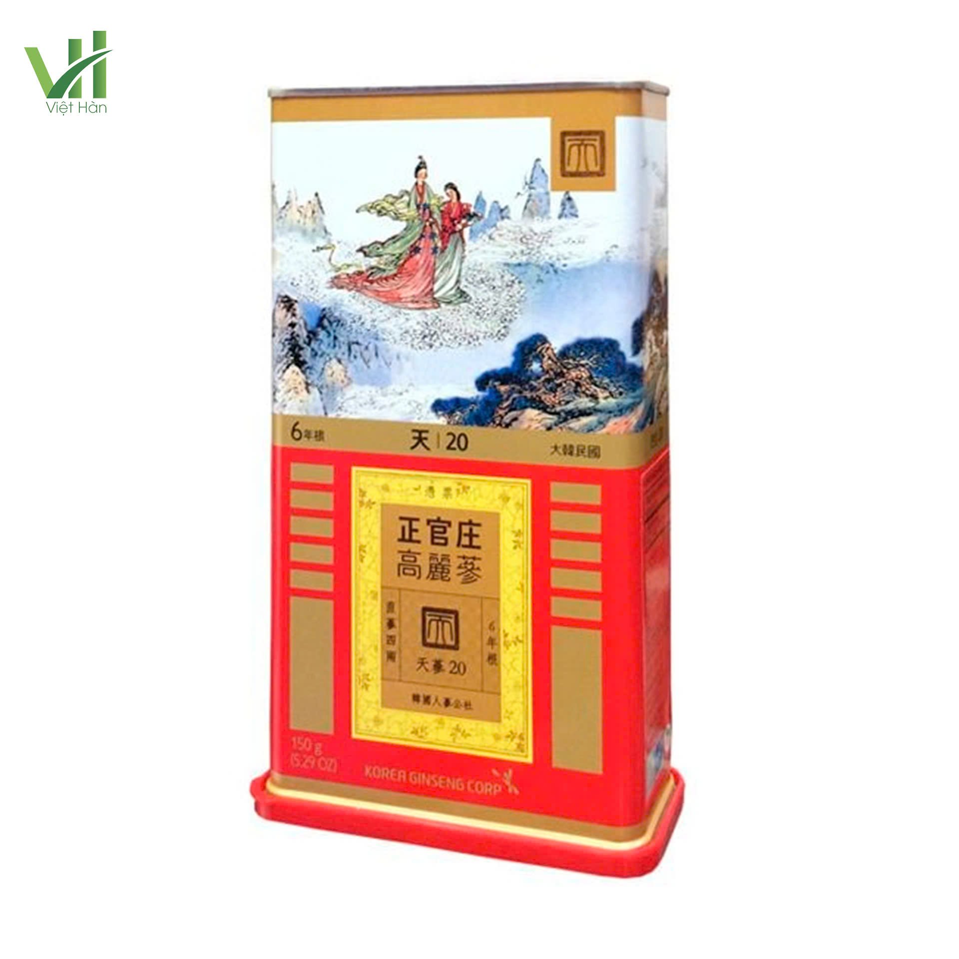 Thiên sâm khô Jung Kwan Jang Hộp 150g (số 20 – 7 củ) 2