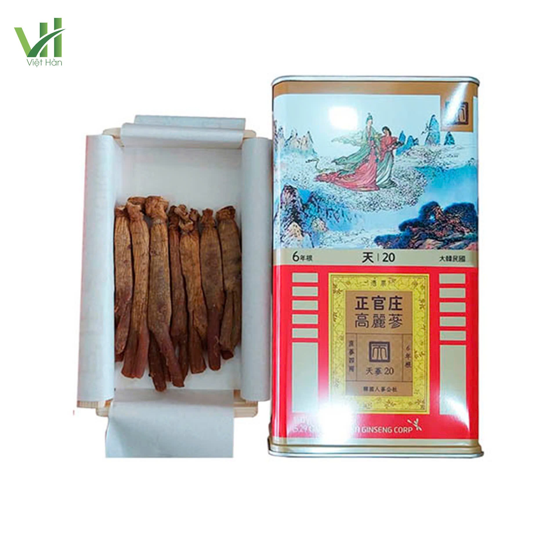 Thiên sâm khô Jung Kwan Jang Hộp 150g (số 20 – 7 củ) 9