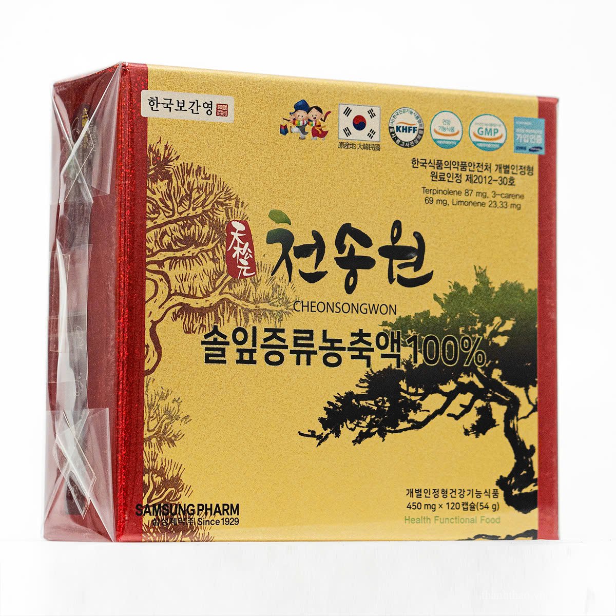 Tinh dầu thông đỏ chính phủ Cheonsongwon Hàn Quốc Hộp 120 viên 3