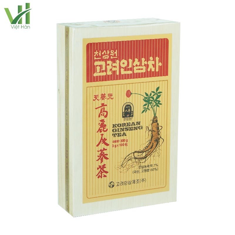 Trà Hồng Sâm Hàn Quốc Hộp gỗ 100 gói x 3g 3