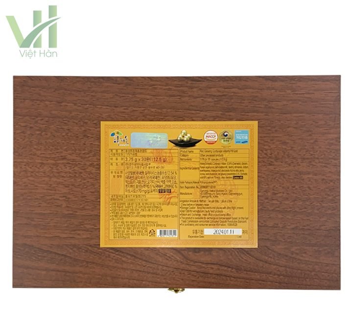 Viên Hồng Sâm Đông Trùng Hạ Thảo Kanghwa Hộp gỗ 30 viên 4