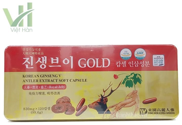 Viên Hồng Sâm Linh Chi Nhung Hươu Dongwon Hàn Quốc Hộp 120 viên 2