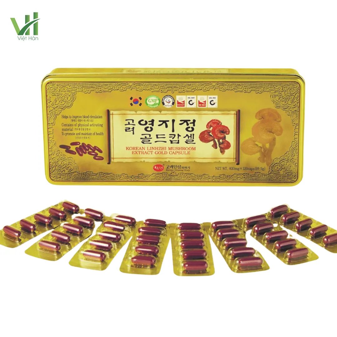 Viên linh chi Hàn Quốc KGS hộp thiếc 120 viên – Hàng chính hãng nhập khẩu