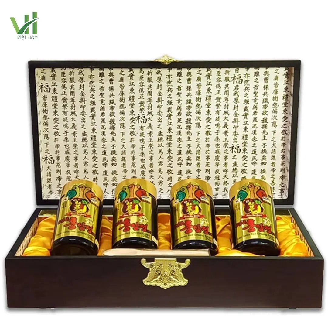 Cao Hồng Sâm Kanghwa Hàn Quốc Hộp gỗ 250g x 4 lọ