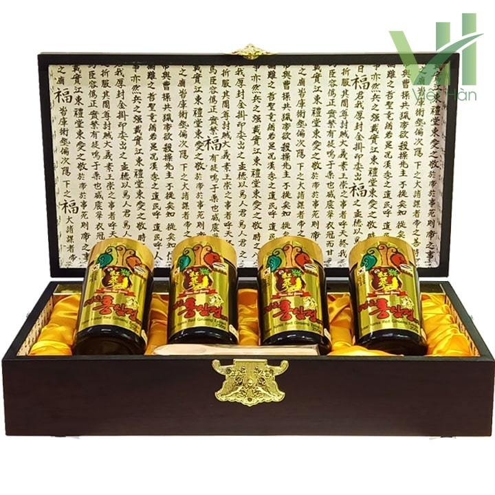Cao Hồng Sâm Kanghwa Hàn Quốc Hộp gỗ 250g x 4 lọ 5