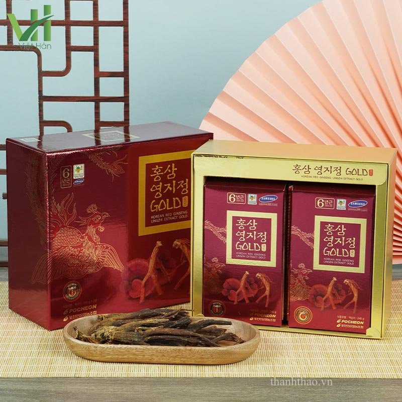 Cao Hồng Sâm Linh Chi Pocheon Hàn Quốc Hộp 240g x 2 lọ 3