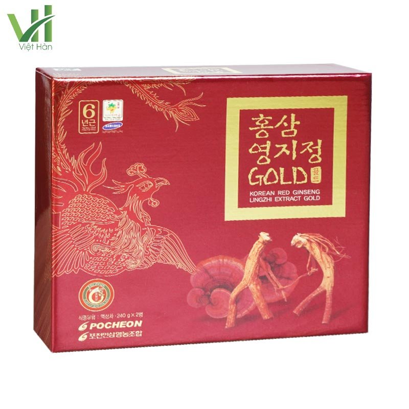 Cao Hồng Sâm Linh Chi Pocheon Hàn Quốc Hộp 240g x 2 lọ