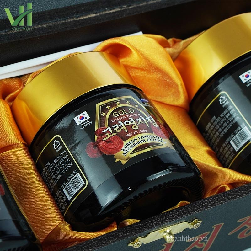 Cao Linh Chi Núi Hàn Quốc hộp gỗ đen 360g (120g x 3 lọ) – Nhập khẩu 4