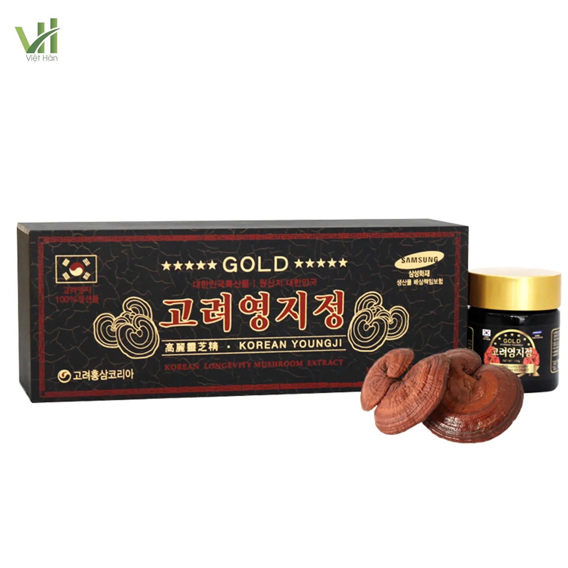 Cao Linh Chi Núi Hàn Quốc hộp gỗ đen 360g (120g x 3 lọ) – Nhập khẩu
