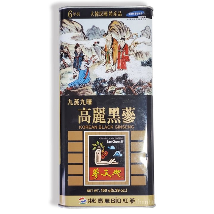 Hắc sâm củ khô 150gr hộp thiếc Bio Hàn Quốc chính hãng