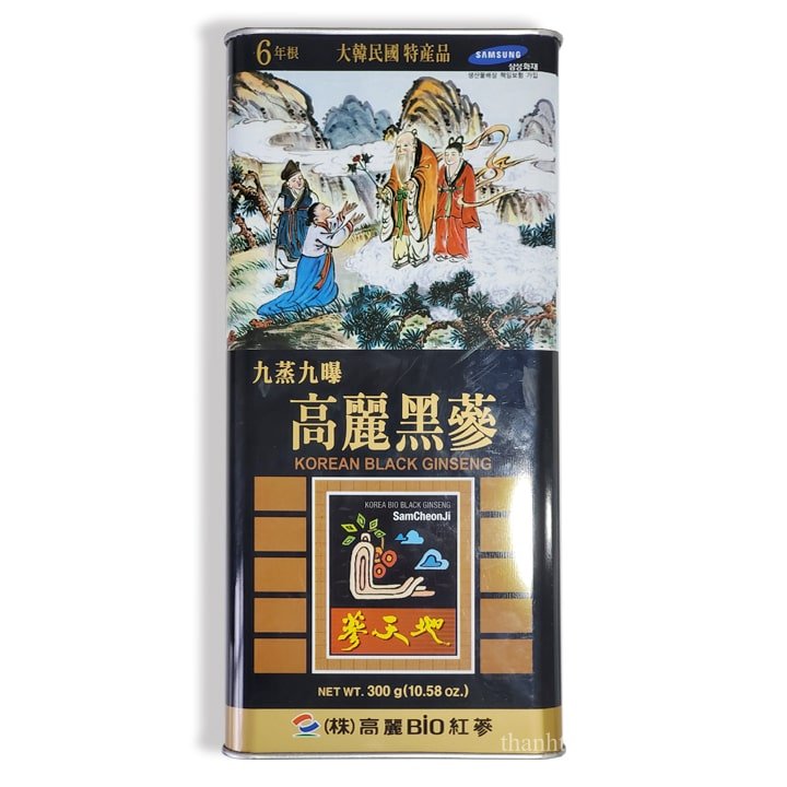 Hắc sâm củ khô 300gr hộp thiếc Bio Hàn Quốc chính hãng