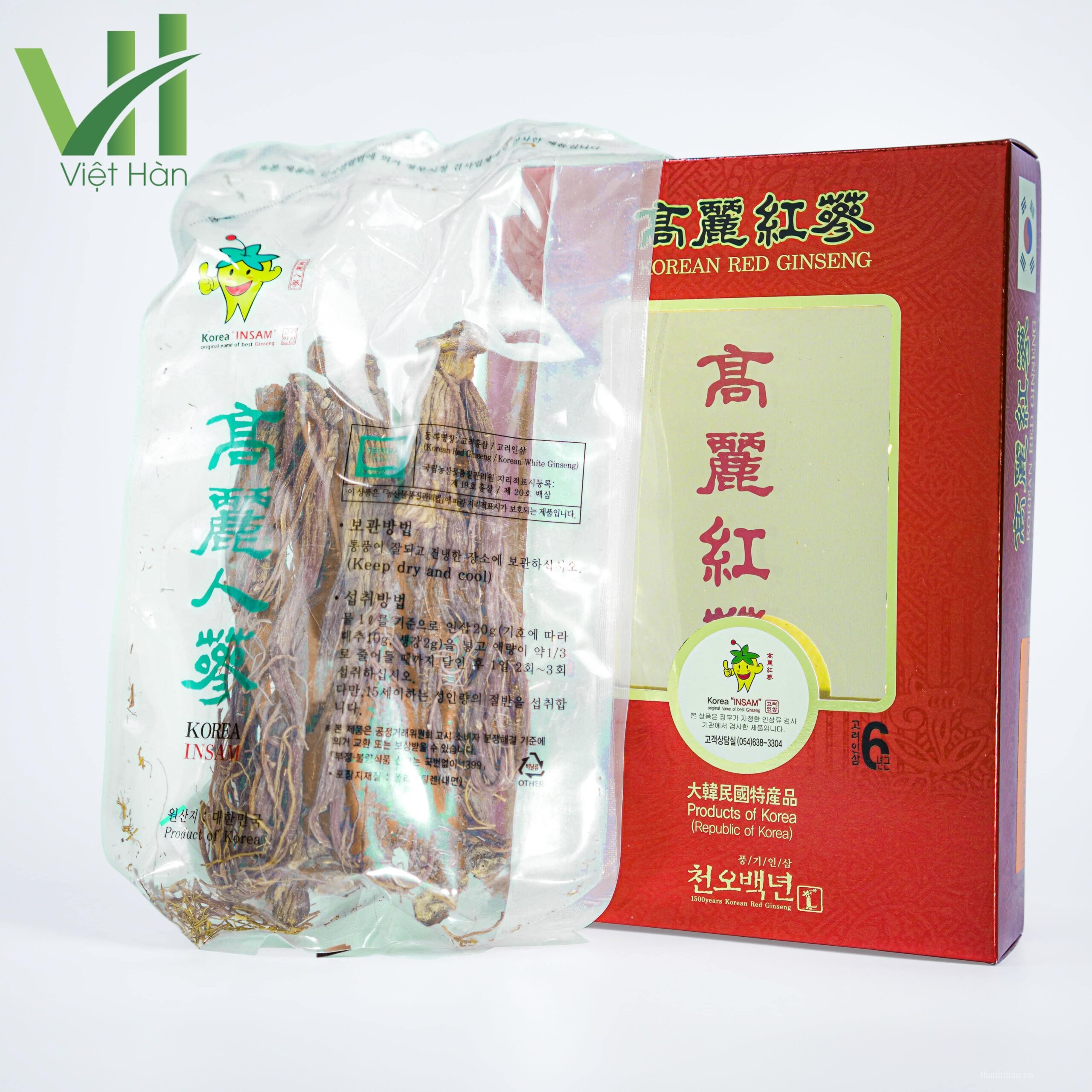 Hồng Sâm Củ Khô Insam Hàn Quốc Hộp giấy 300g 2