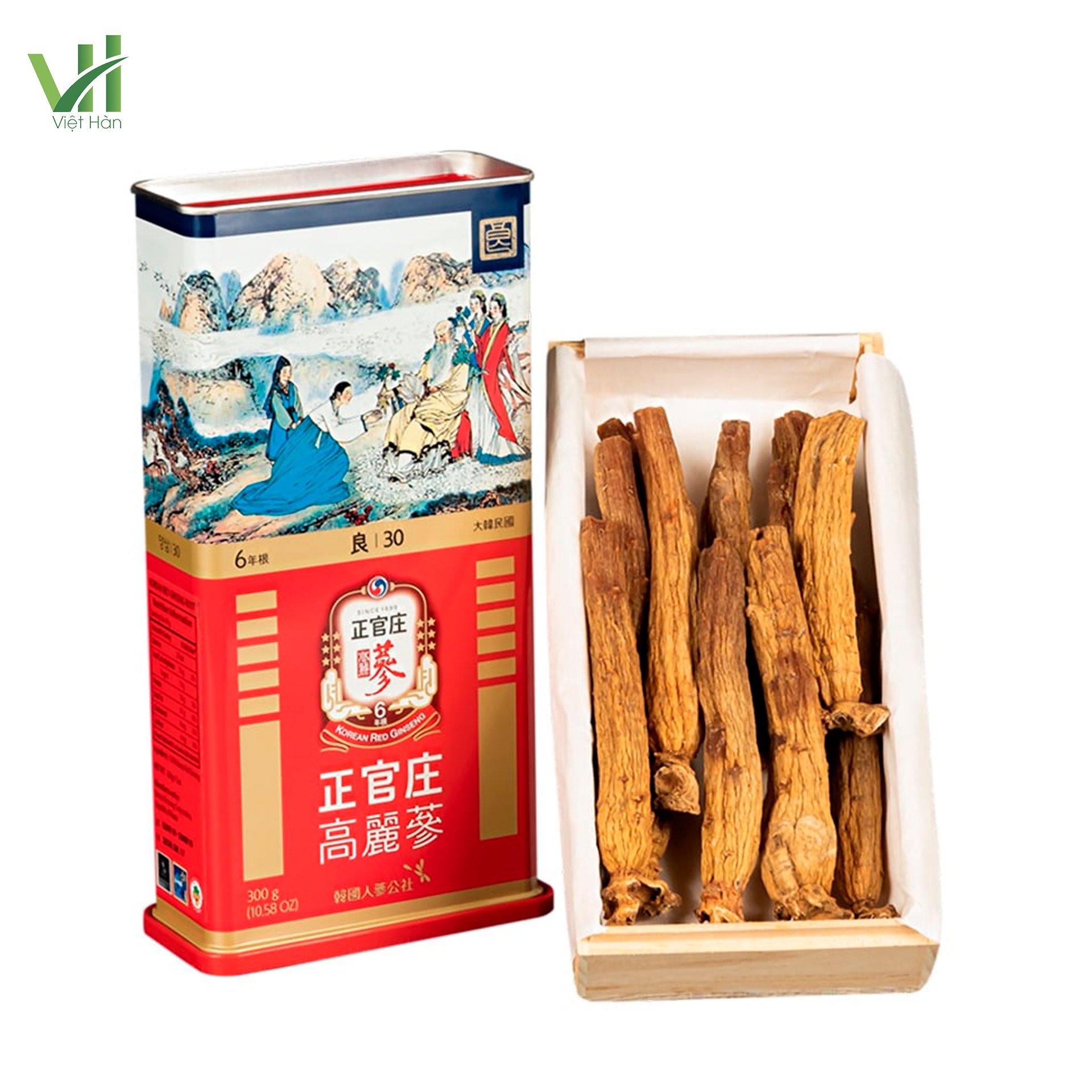 Hồng Sâm Củ Khô Jung Kwan Jang Hộp 300g (30 PCS 19 củ)