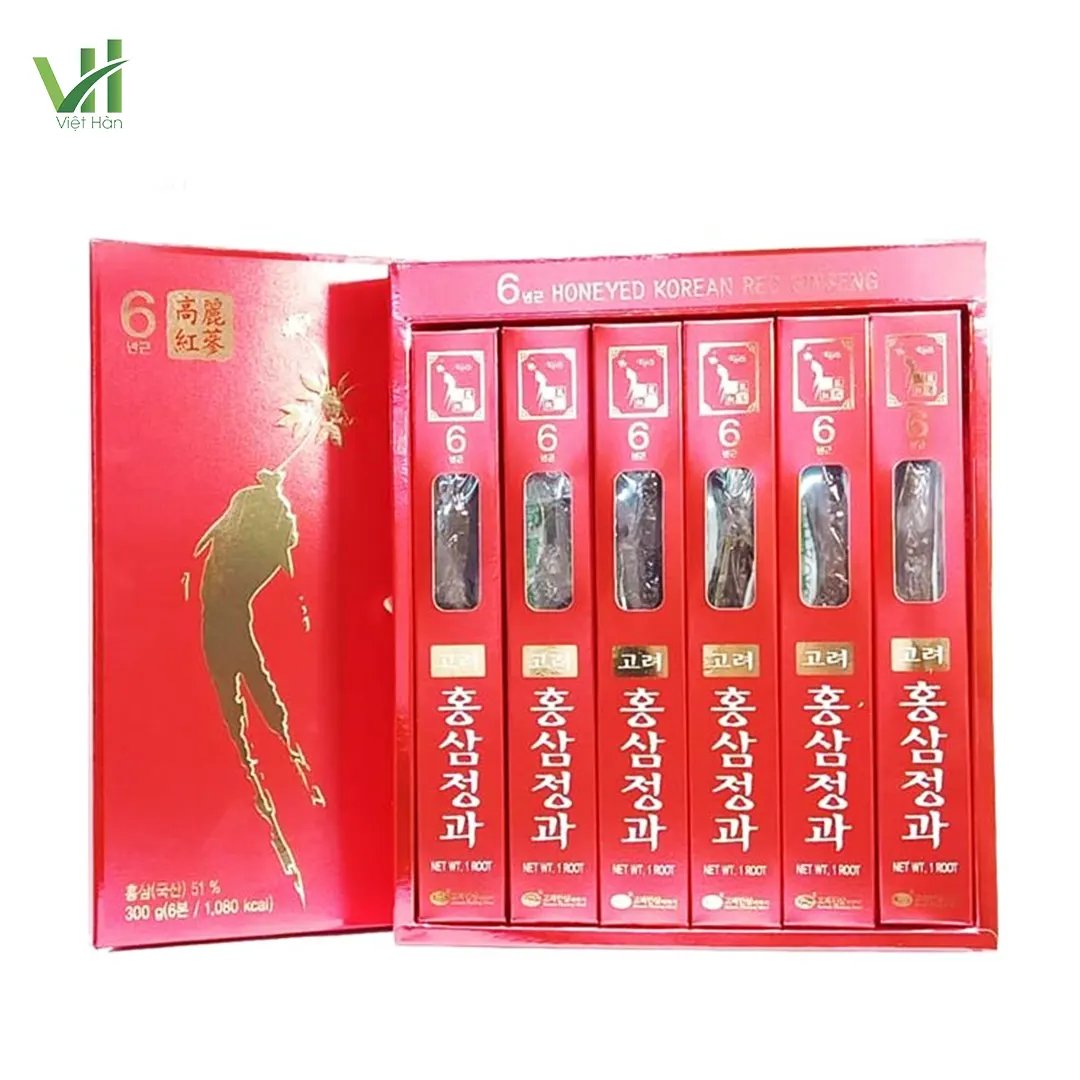 Hồng sâm củ tẩm mật ong KGS 300g Hàn Quốc – Hộp 6 củ 7