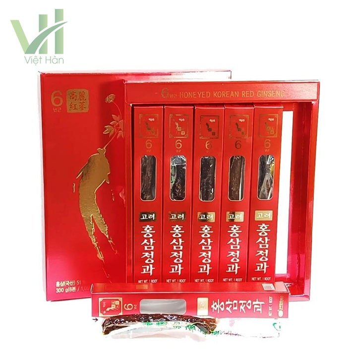 Hồng sâm củ tẩm mật ong KGS 300g Hàn Quốc – Hộp 6 củ 2