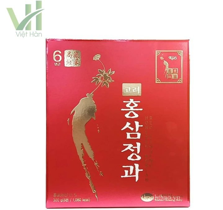 Hồng sâm củ tẩm mật ong KGS 300g Hàn Quốc – Hộp 6 củ 6