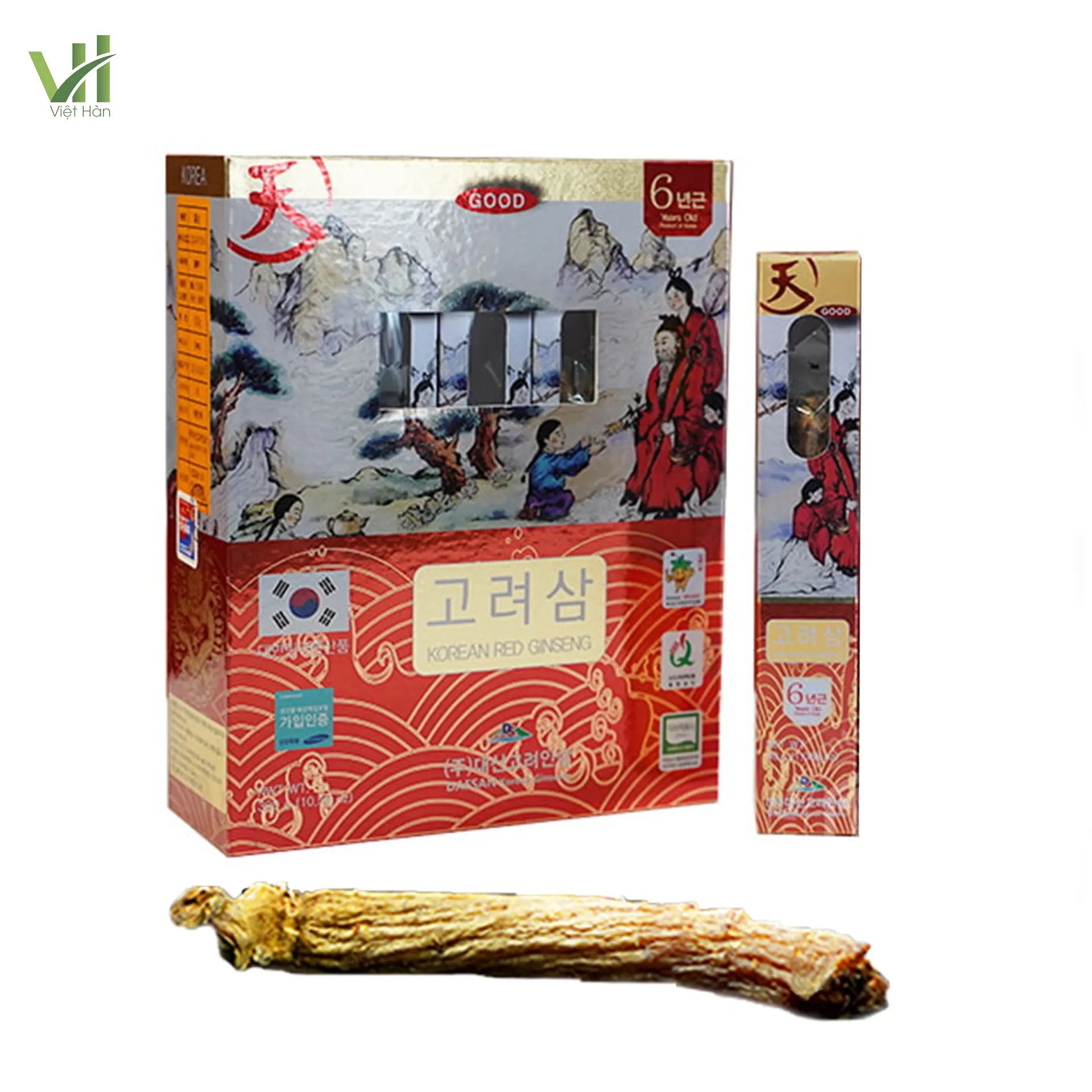 Hồng Sâm Củ Khô Daesan Hàn Quốc Hộp 10 củ x 30g