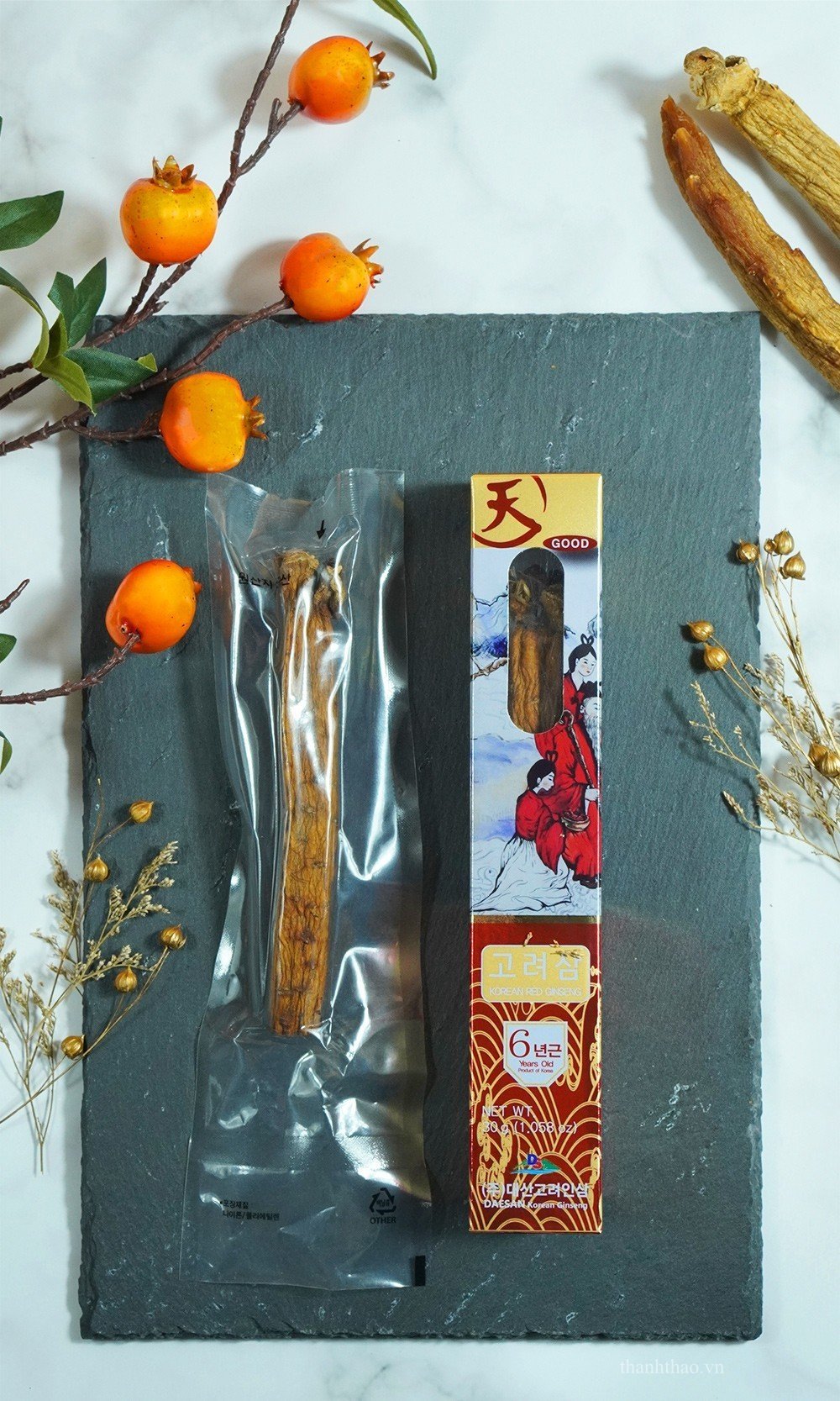 Hồng Sâm Củ Khô Daesan Hàn Quốc Hộp 10 củ x 30g 3