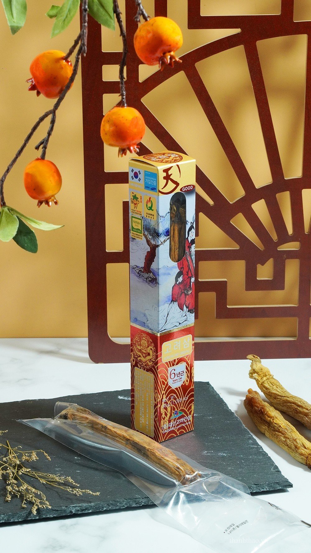 Hồng Sâm Củ Khô Daesan Hàn Quốc Hộp 10 củ x 30g 4