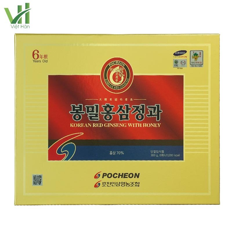 Hồng sâm nguyên củ tẩm mật ong 300g Pocheon 3