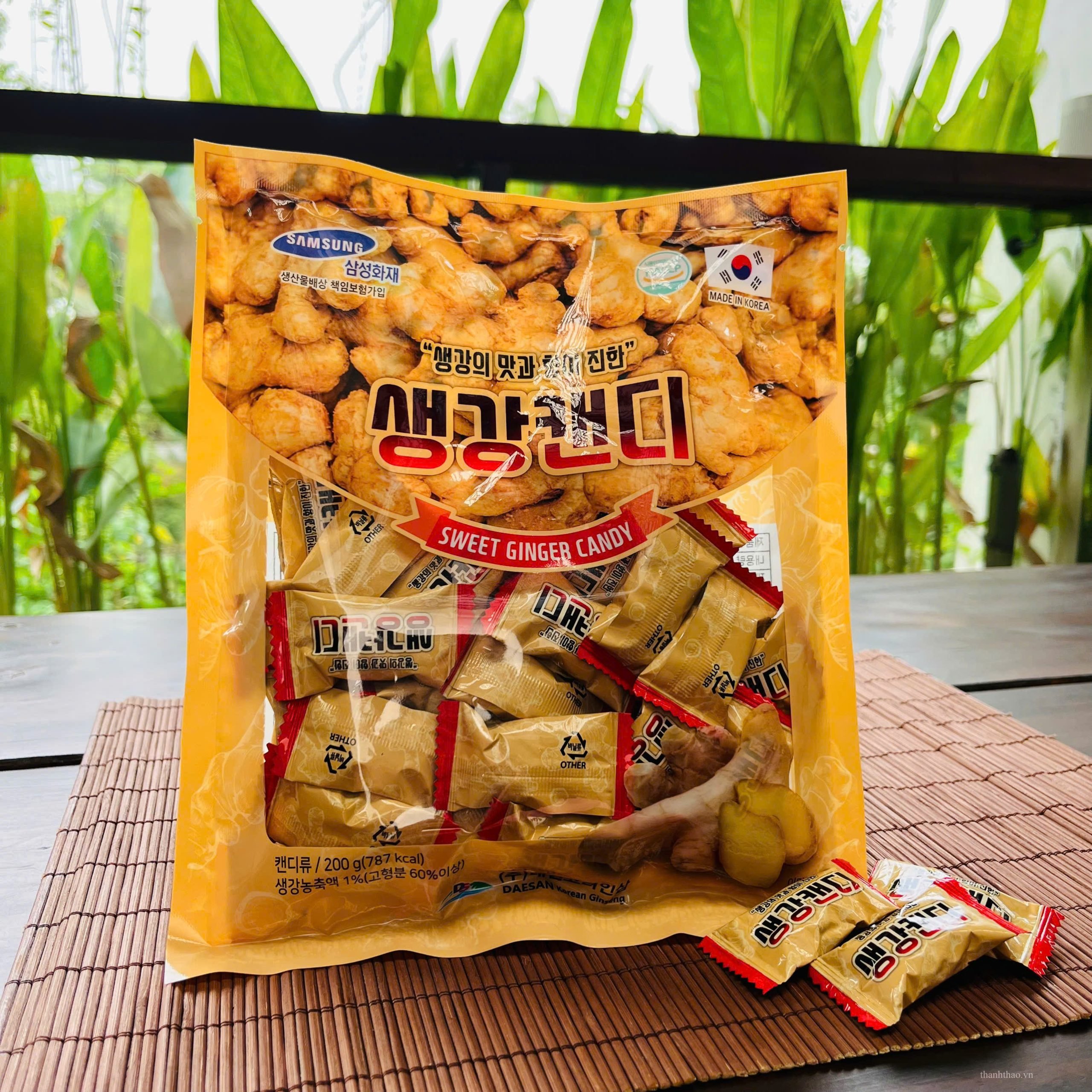 Kẹo Gừng Daesan 200g – Cay Nhẹ Ấm Dịu, Thơm Lâu Dễ Ăn 4